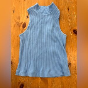 Ribbed mock neck top